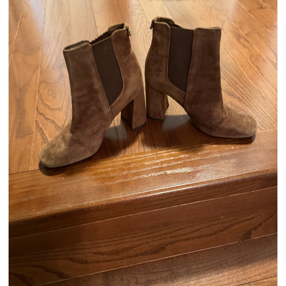Sam Edelman Chara Brown Suede Block Heel Ankle Boots Womens 6M